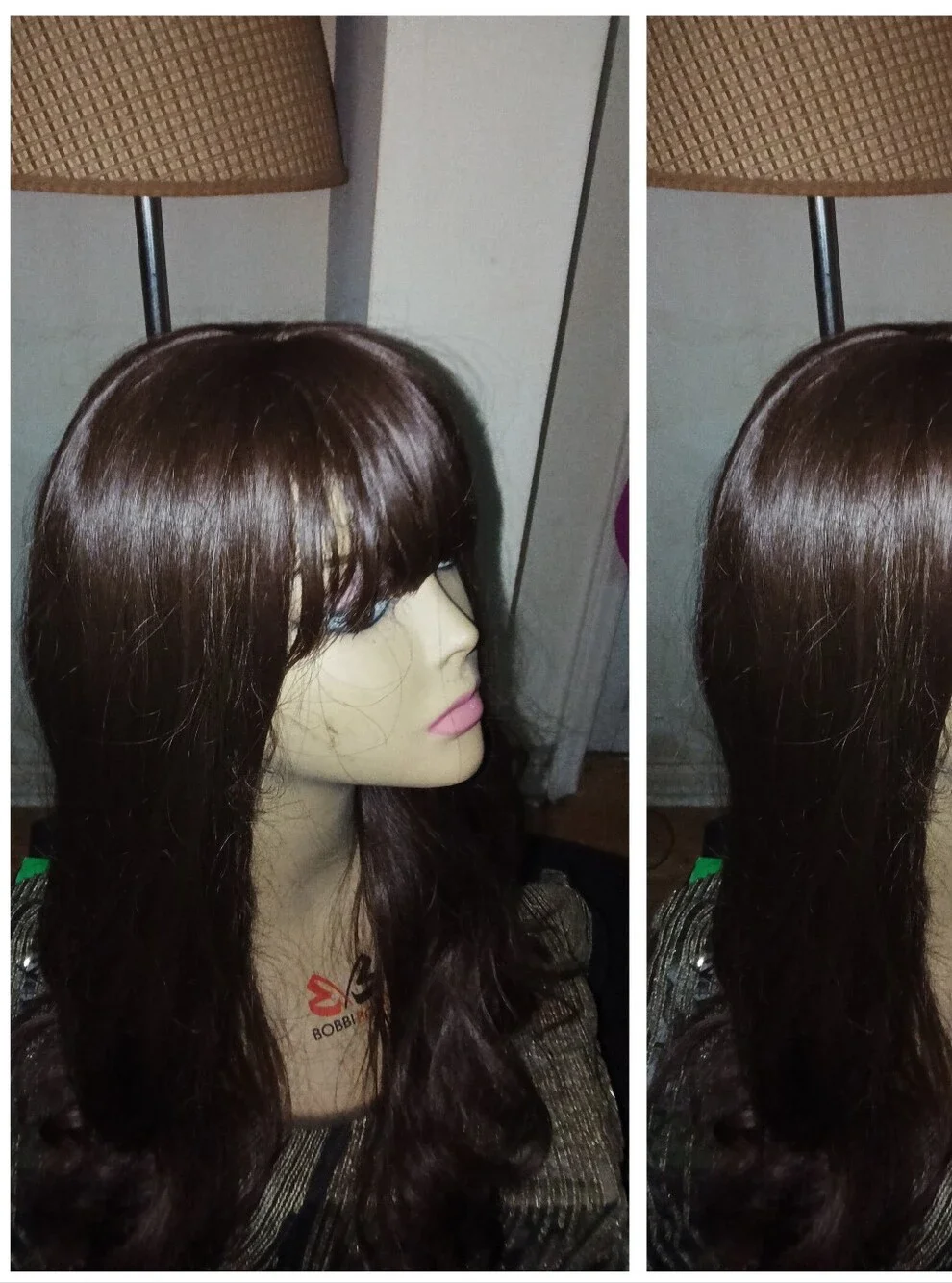 Long silky short bang human quality romance curl body wave straight hair wig